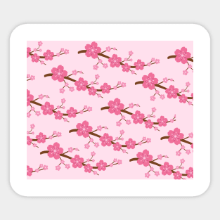 Pretty Pink Cherry Blossom Floral Sticker